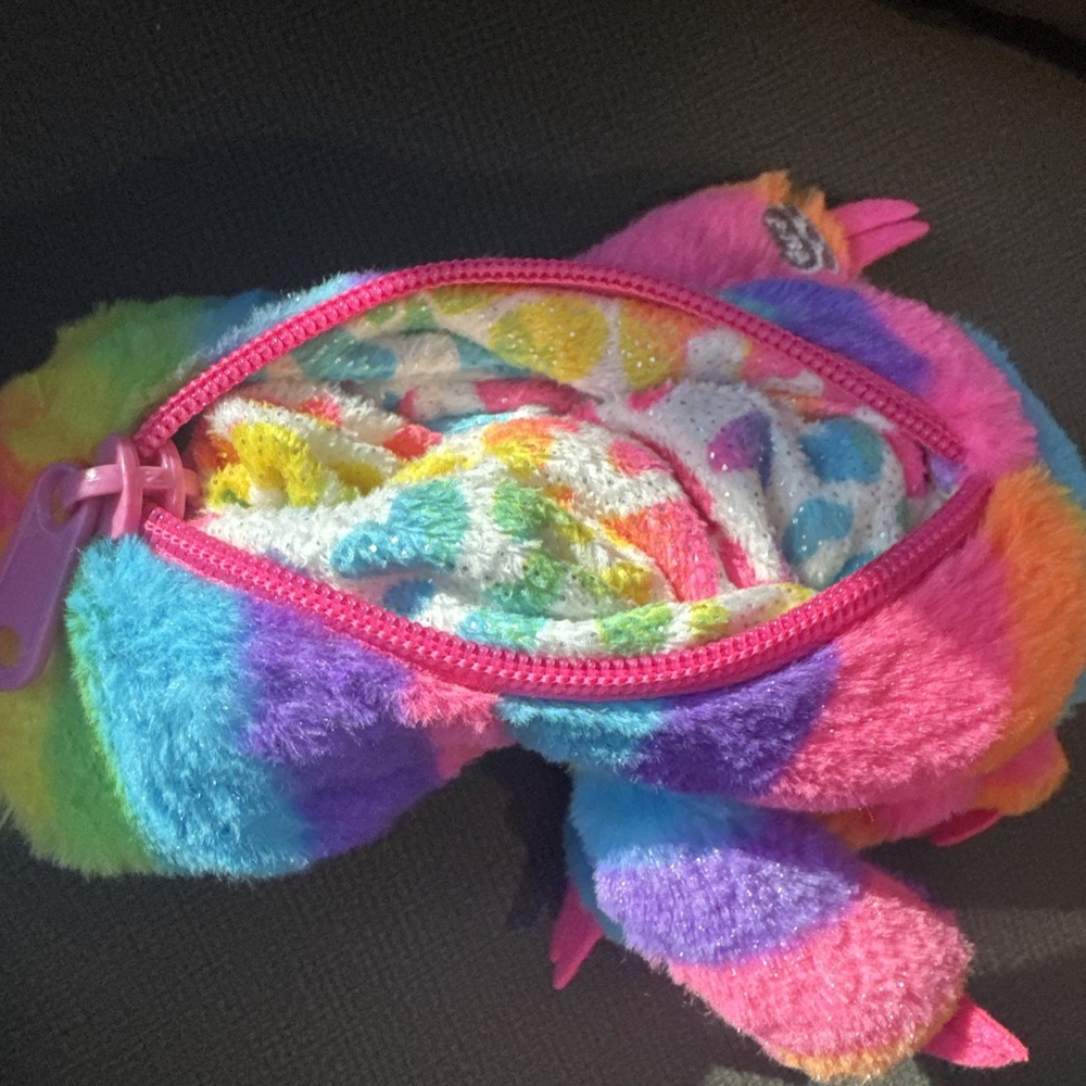 Build-A-Bear mini rainbow sloth Plush Stuffed Toy Zipper‎ Back 8.5 inches - Picture 6 of 7